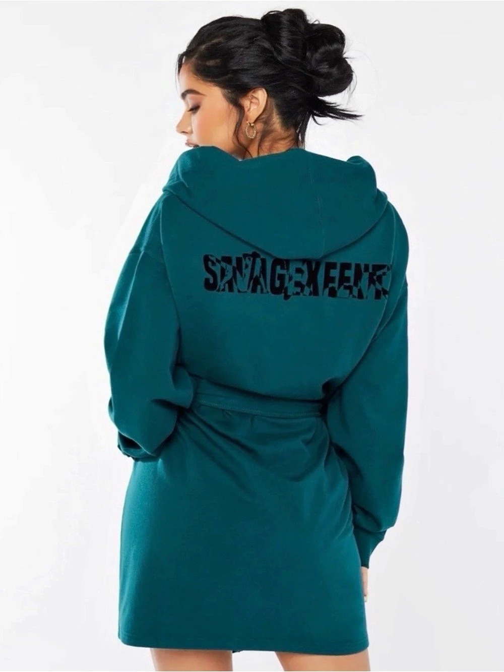 Savage X Fenty Forever Savage Showgirl Short Robe Green *Missing Belt* M/L